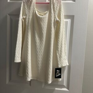 Art Class Cream Textured Kids Dress